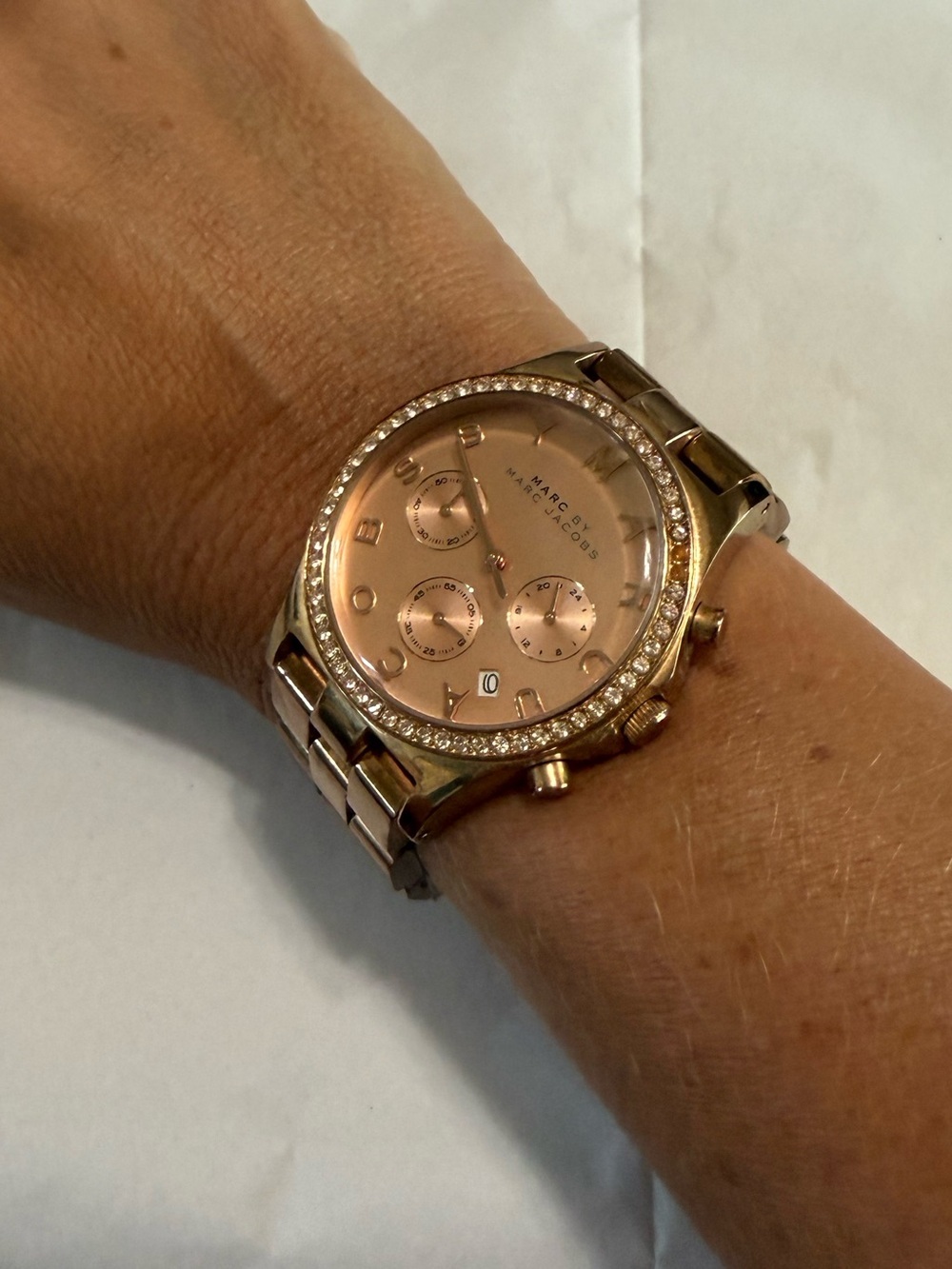 Marc by Marc Jacobs Henry Glitz Chronograph Watch Model MBM3118 Rose Gold Tone
